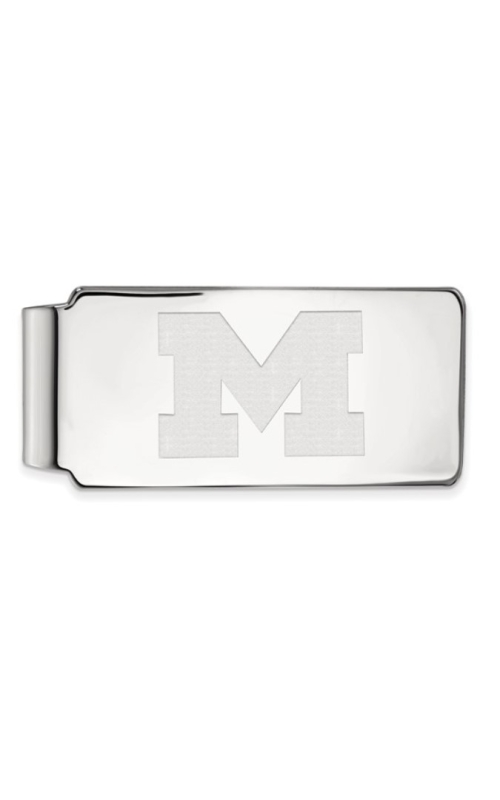 The Collegiate Collection University of Michigan 14K White Gold Block M Money Cli[