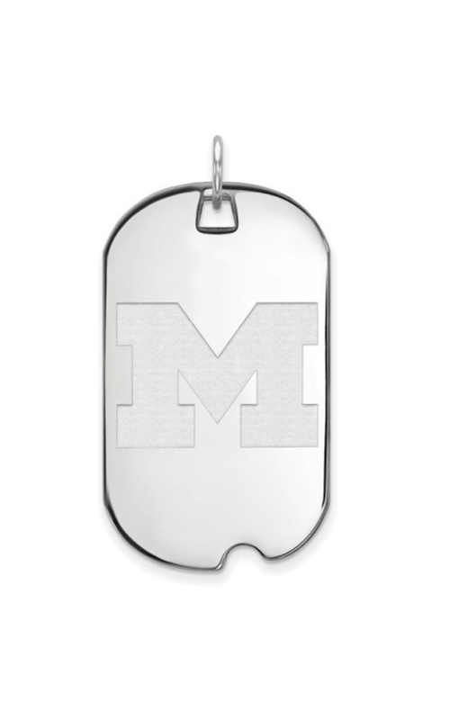 The Collegiate Collection University of Michigan Sterling Silver Block Letter M Dog Tag Pendant