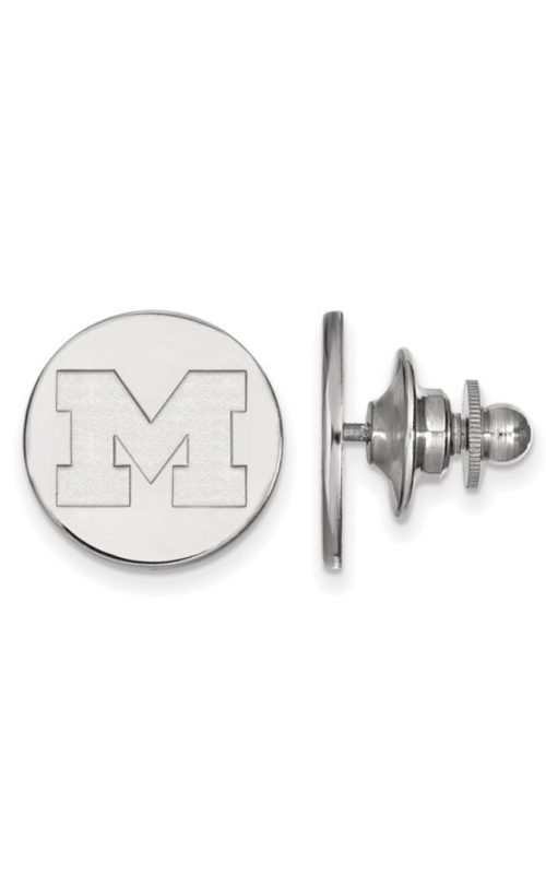 The Collegiate Collection University of Michigan 14K White Gold Circle Disc Block M Tie Tack/Lapel Pin