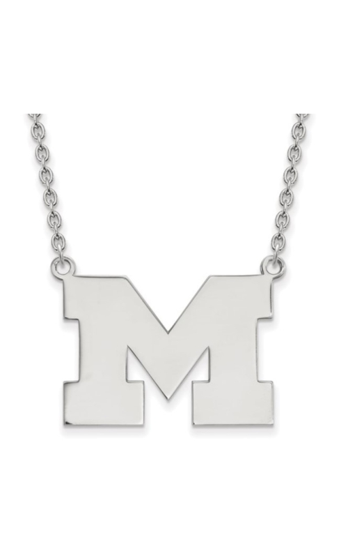 The Collegiate Collection University of Michigan Sterling Silver Large Block Letter M Pendant on 18