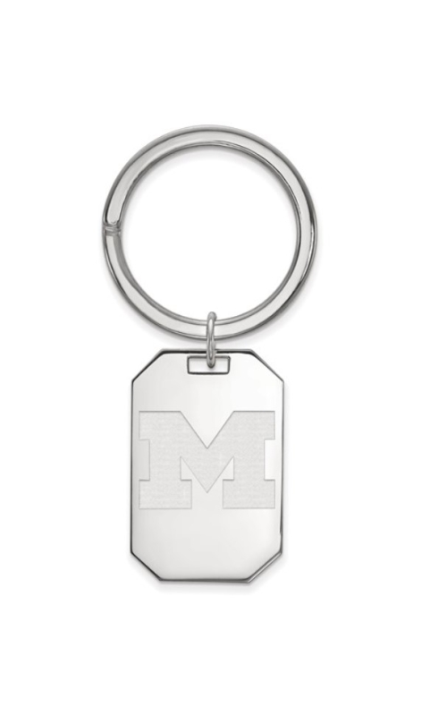 The Collegiate Collection University of Michigan Sterling Silver Block M Key Ring