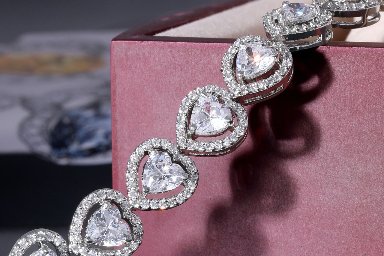 diamond heart necklace at lewis jewelers